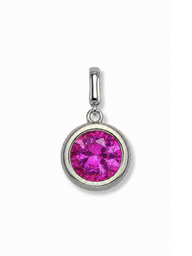 Silver Bezel Birthstone Clip Charm