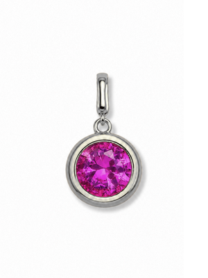 Silver Bezel Birthstone Clip Charm