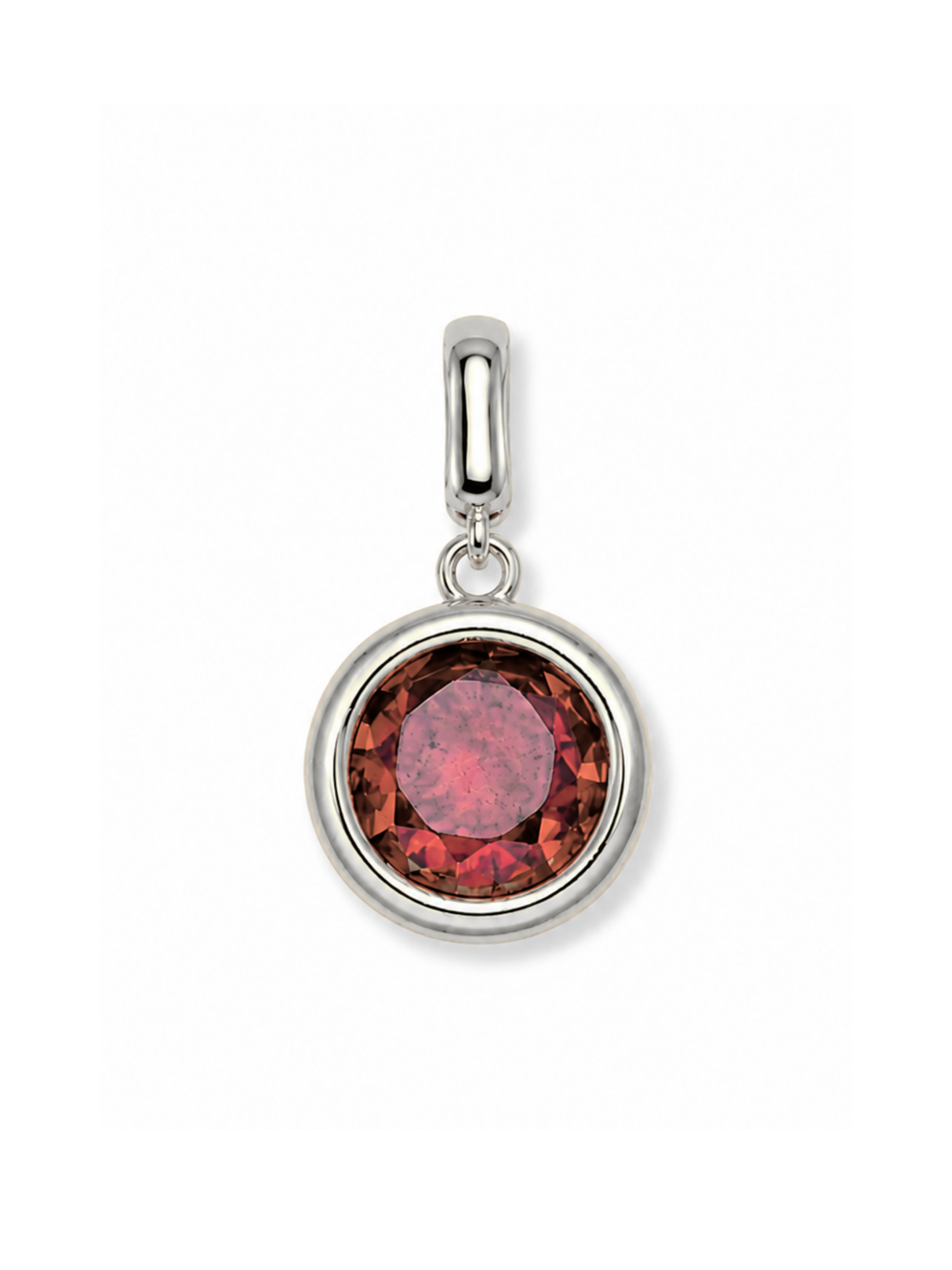 Silver Bezel Birthstone Clip Charm