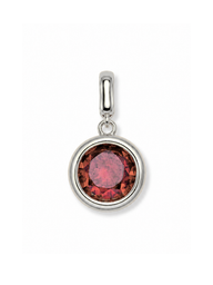 Silver Bezel Birthstone Clip Charm