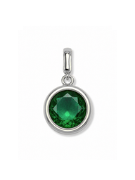 Silver Bezel Birthstone Clip Charm