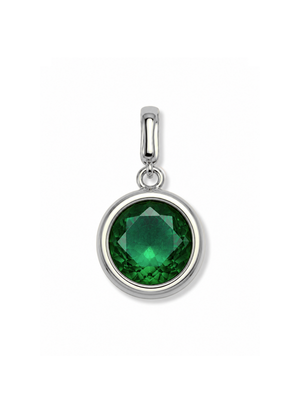Silver Bezel Birthstone Clip Charm
