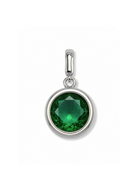 Silver Bezel Birthstone Clip Charm