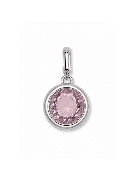 Silver Bezel Birthstone Clip Charm