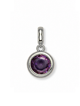 Silver Bezel Birthstone Clip Charm