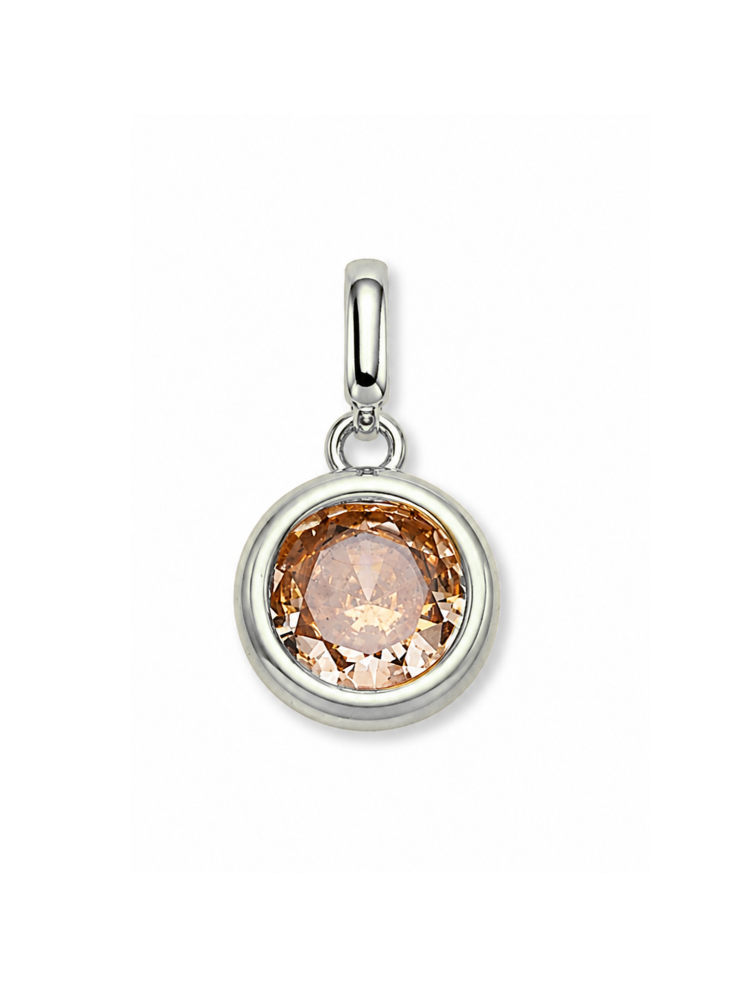Silver Bezel Birthstone Clip Charm