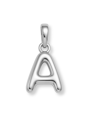 Silver Bubble Initial Clip Charm Letter A
