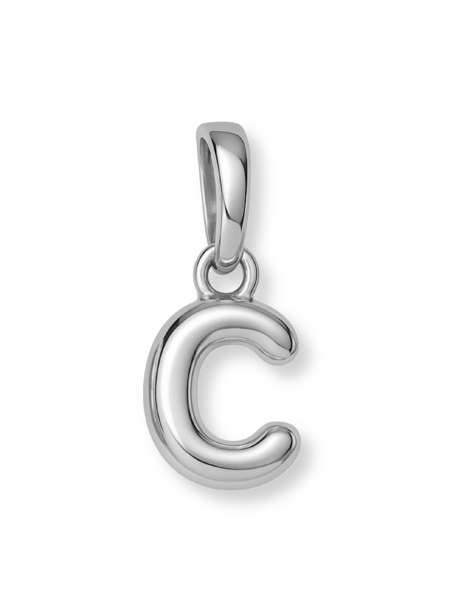 Silver Bubble Initial Clip Charm