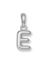 Silver Bubble Initial Clip Charm Letter E