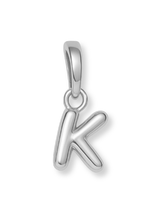Silver Bubble Initial Clip Charm Letter K