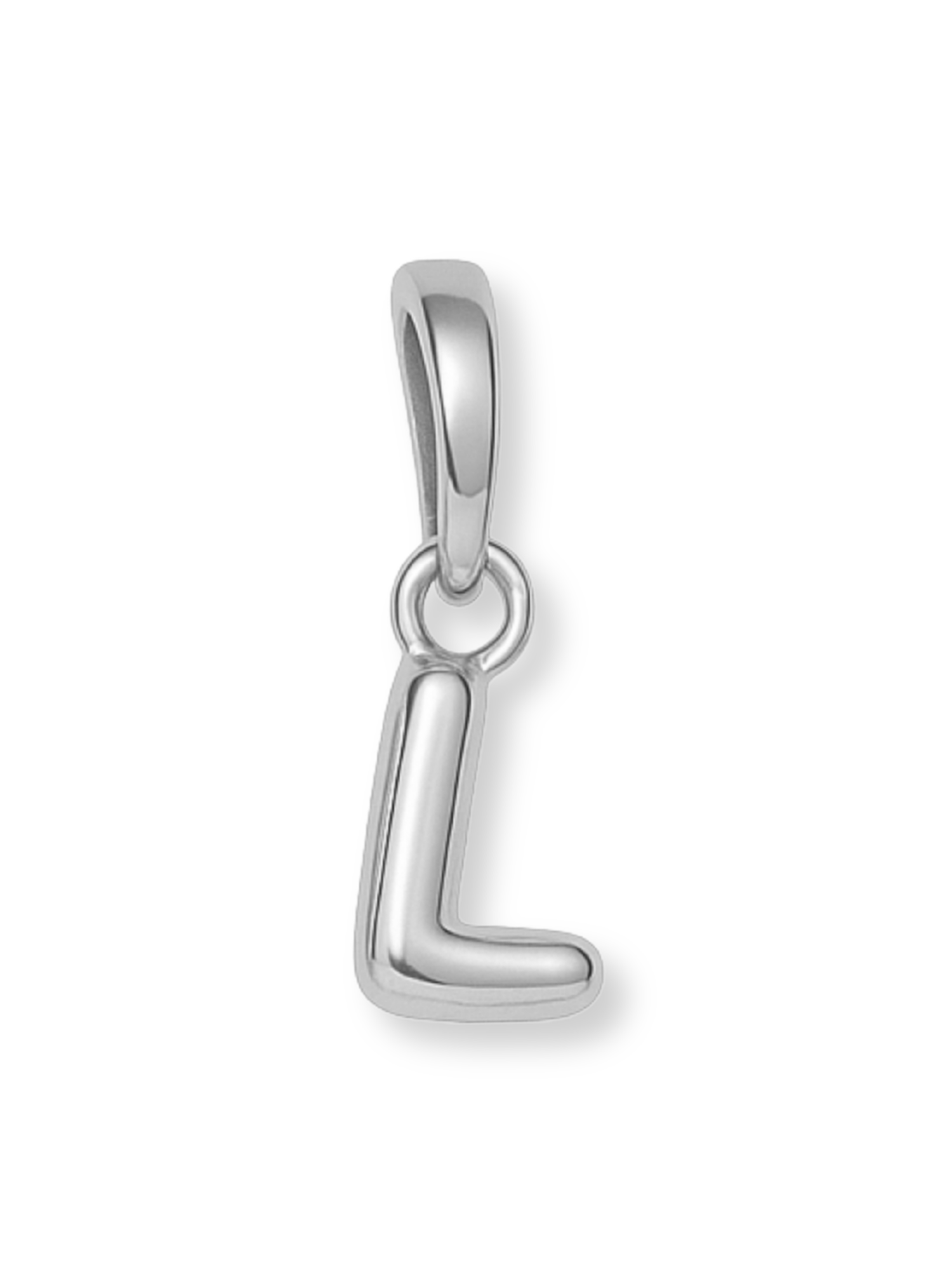 Silver Bubble Initial Clip Charm Letter L