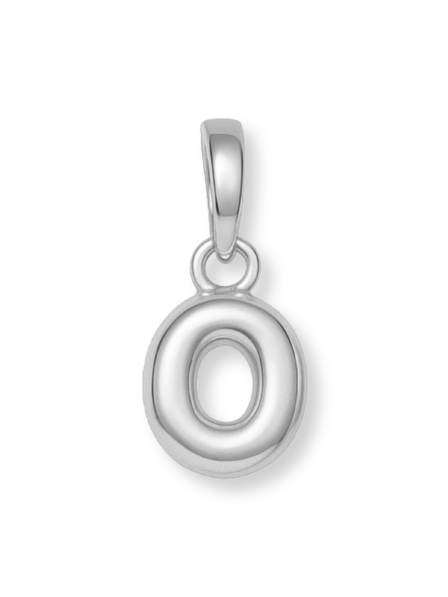 Silver Bubble Initial Clip Charm Letter O