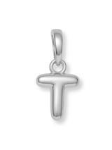Silver Bubble Initial Clip Charm Letter T