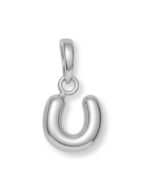 Silver Bubble Initial Clip Charm Letter U