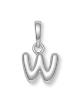 Silver Bubble Initial Clip Charm Letter W