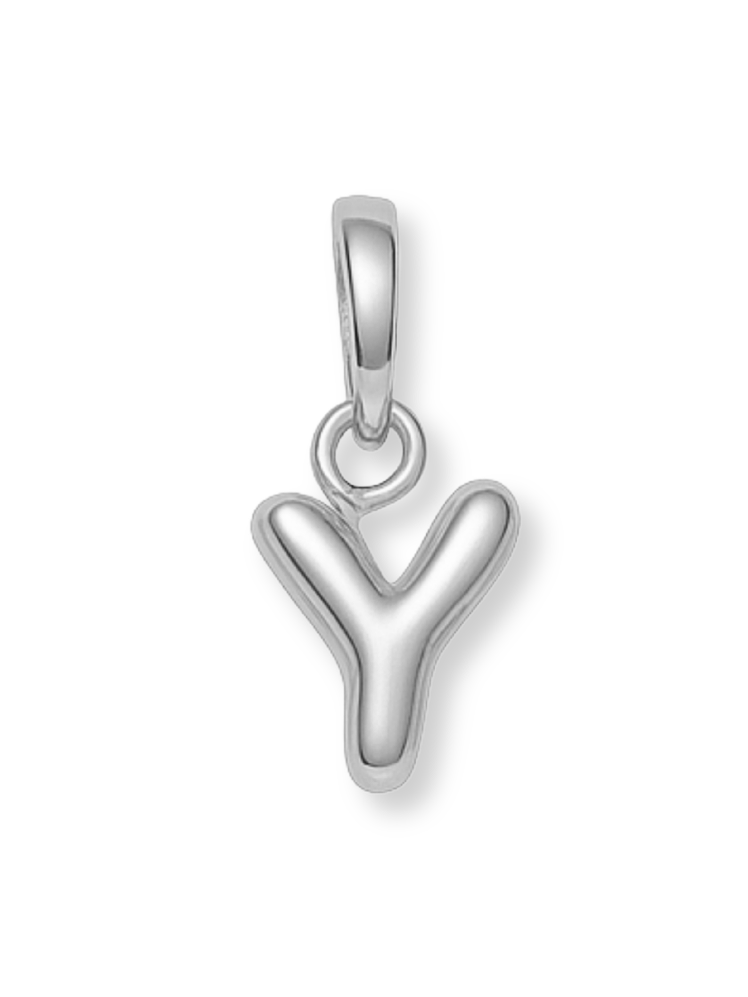 Silver Bubble Initial Clip Charm Letter Y
