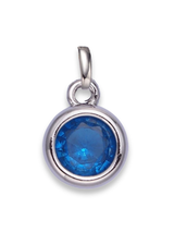 Silver Bezel Birthstone Clip Charm