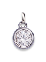 Silver Bezel Birthstone Clip Charm