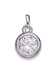 Silver Bezel Birthstone Clip Charm