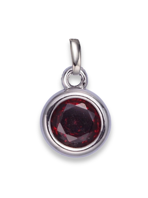 Silver Bezel Birthstone Clip Charm