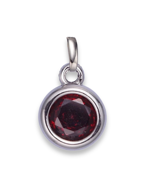 Silver Bezel Birthstone Clip Charm