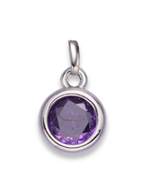 Silver Bezel Birthstone Clip Charm