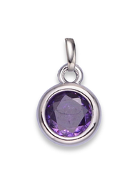 Silver Bezel Birthstone Clip Charm