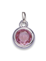 Silver Bezel Birthstone Clip Charm
