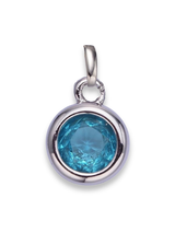 Silver Bezel Birthstone Clip Charm