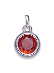 Silver Bezel Birthstone Clip Charm