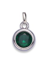 Silver Bezel Birthstone Clip Charm