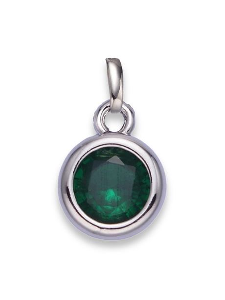 Silver Bezel Birthstone Clip Charm