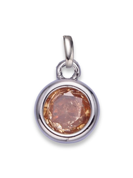 Silver Bezel Birthstone Clip Charm