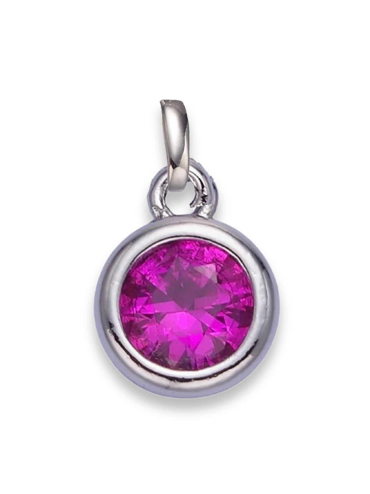 Silver Bezel Birthstone Clip Charm