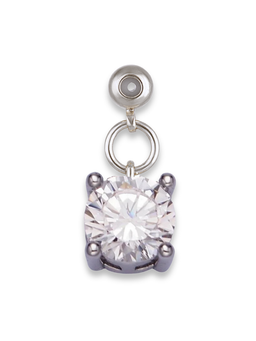 Silver Birthstone Grip Charm