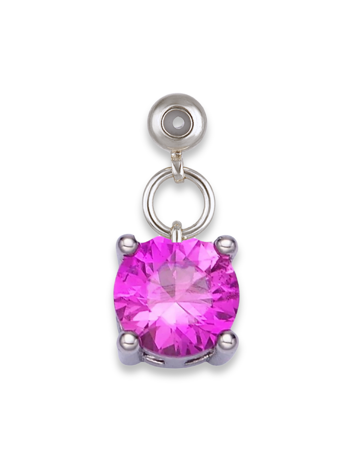 Silver Birthstone Grip Charm