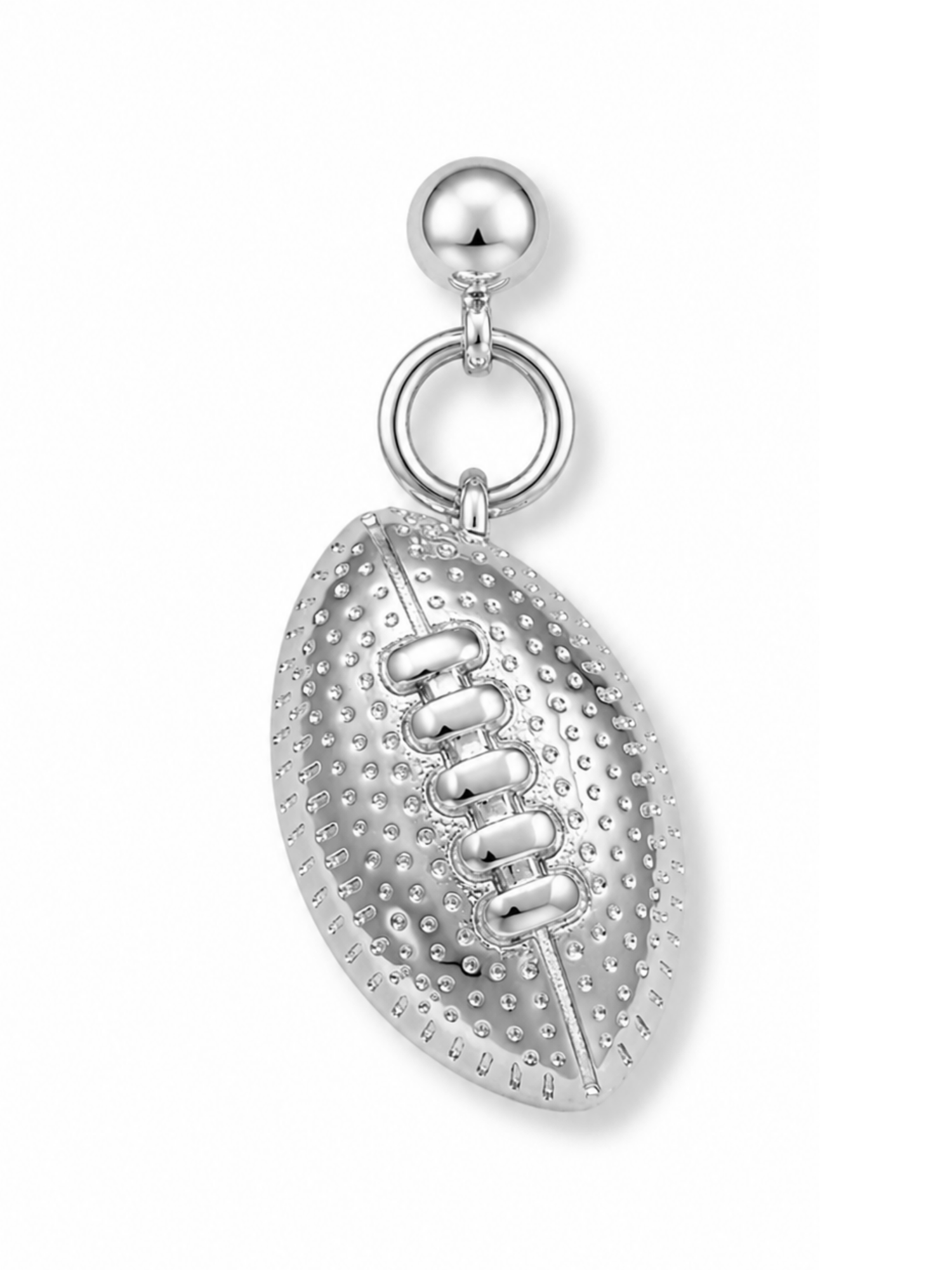 Silver Football Charm Necklace with Slide Numbers