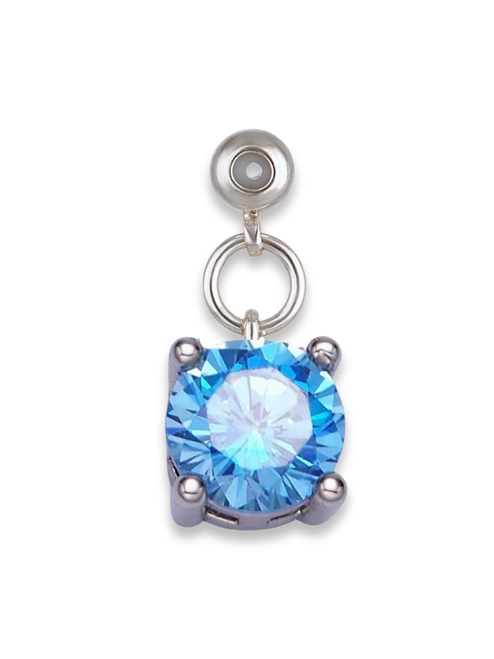 Silver Birthstone Grip Charm