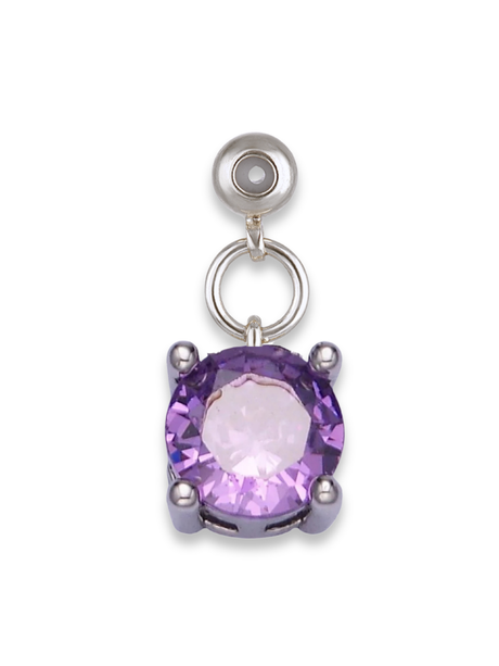 Silver Birthstone Grip Charm