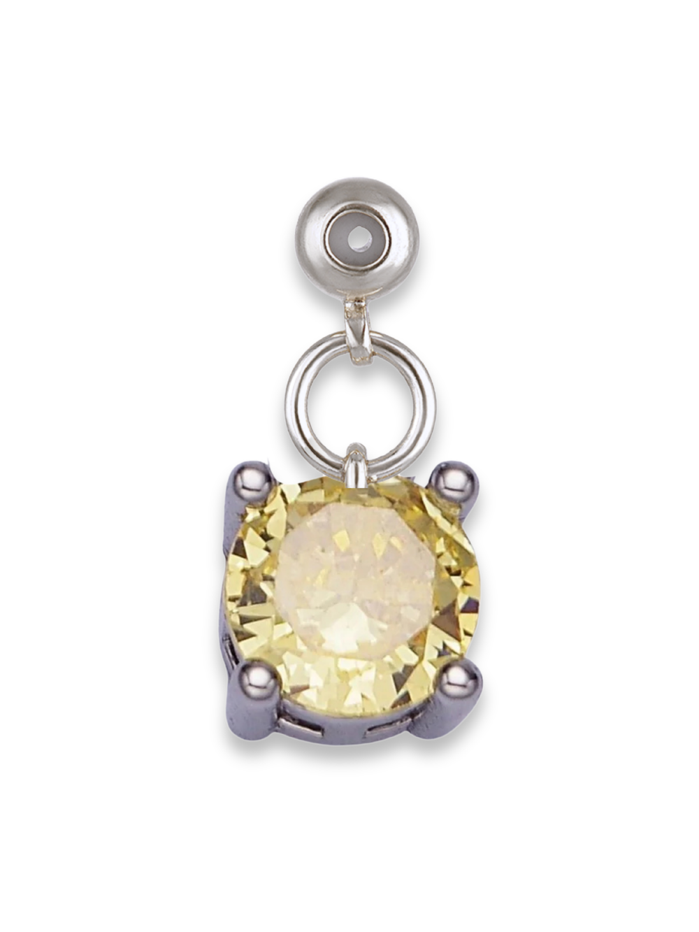 Silver Birthstone Grip Charm