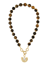 Tarra Gemstone Open Clasp Fan Necklace