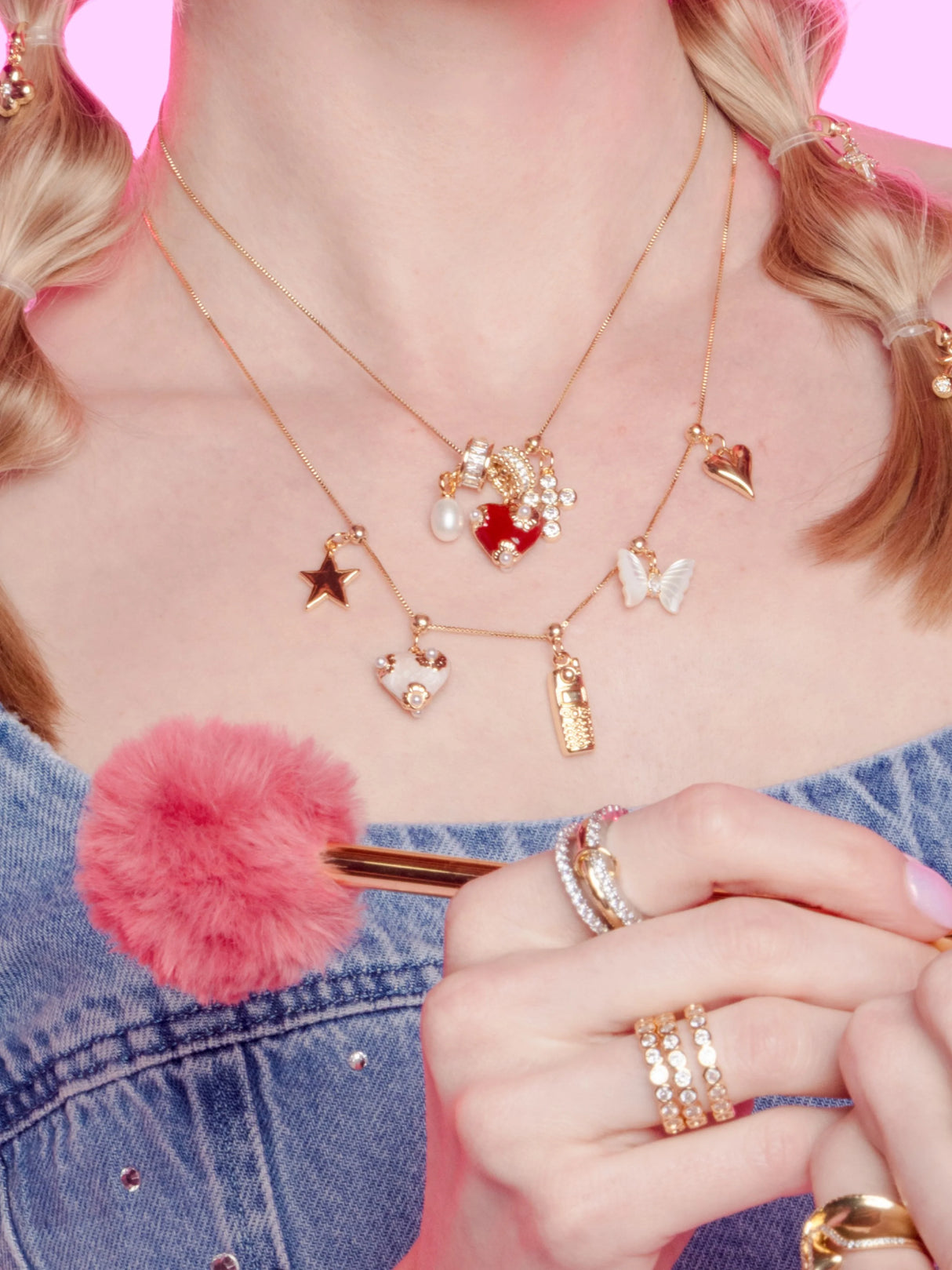 Red Pearl Heart Grip Charm