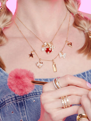 Red Pearl Heart Grip Charm