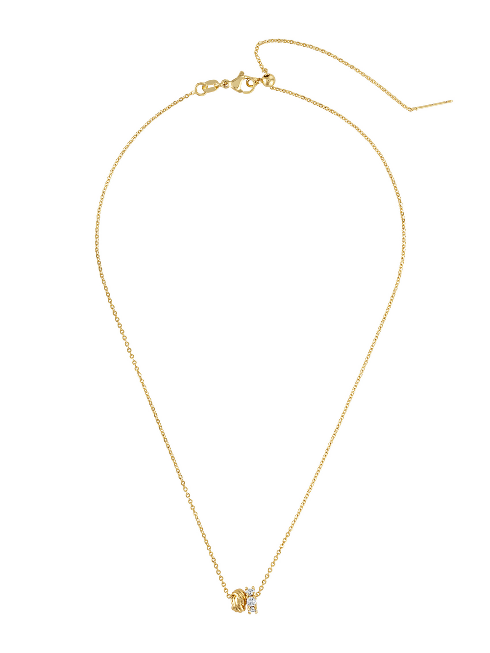 The Wes Rondelle Adjustable Necklace by Kinsey Designs, featuring a small butterfly pendant, is shown on a white background.
