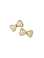 The Zoe Bow Stud by Kinsey Designs features gold-filled, bow-shaped earrings with clear gemstones on a white background. Add elegance to any look—grab this exclusive final sale!.