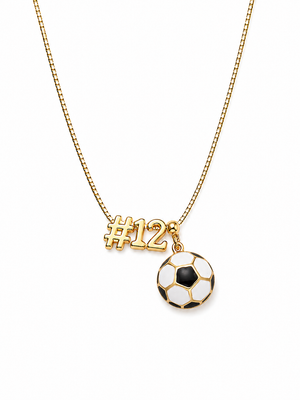 Soccer Charm Necklace with Slide Numbers