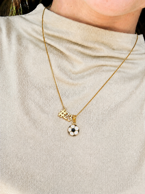 Soccer Charm Necklace with Slide Numbers
