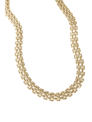 Kinsey Designs Archives' gold Basque Necklace, featuring a double-layered design, displayed on a white background.