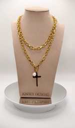 Marigold Cross Wrap Necklace