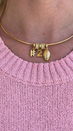 Lux Football Collar Necklace with Number Charms